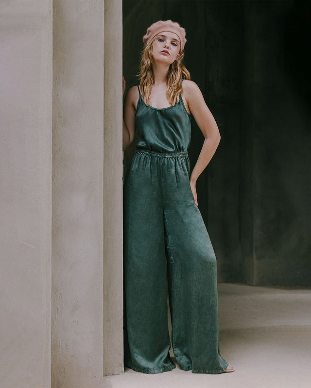 Pantalon fluide vert sapin, élégant et décontracté - Pantalons & combinaisons Mes Demoiselles - Image 3