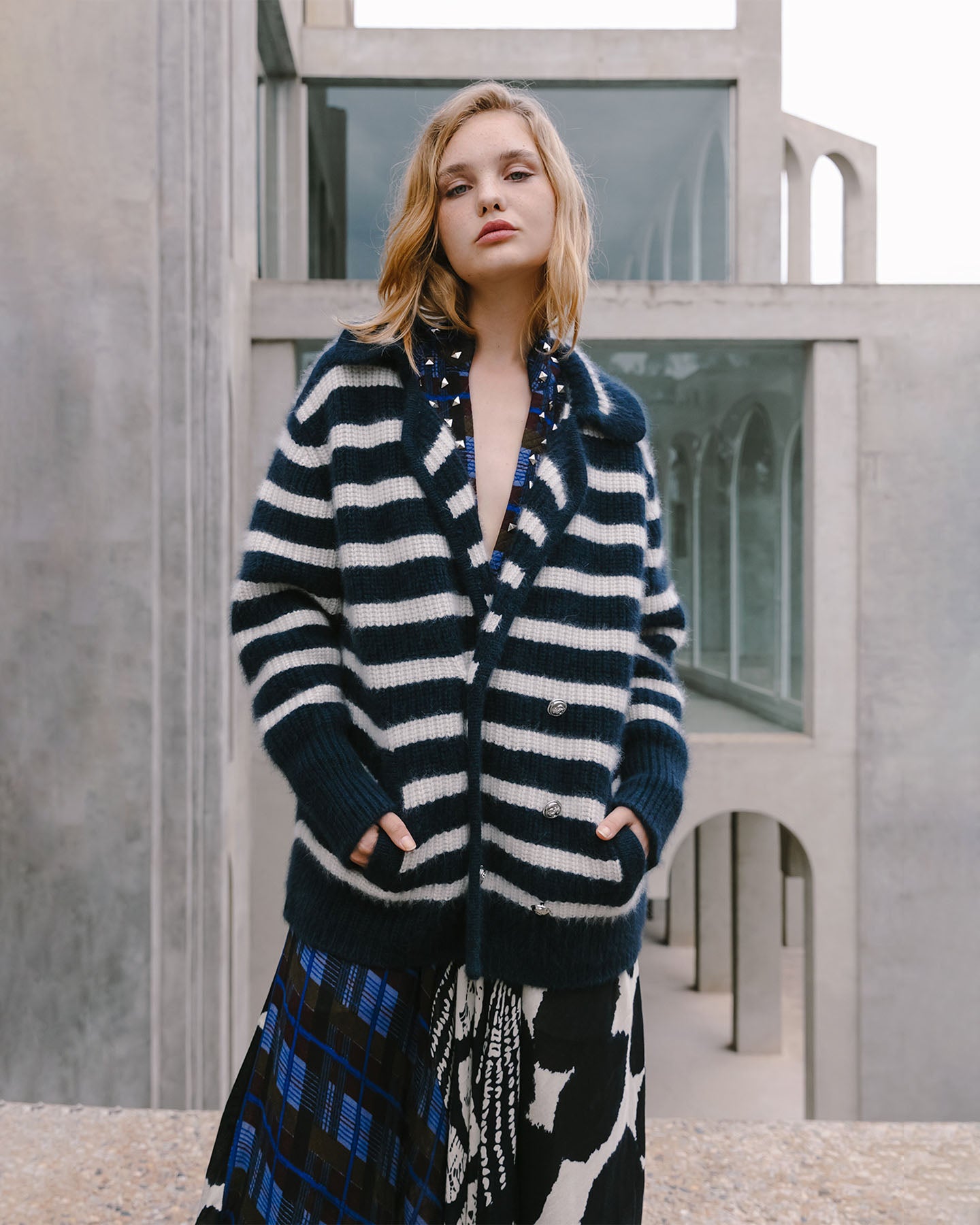 Denim Cardigan - White