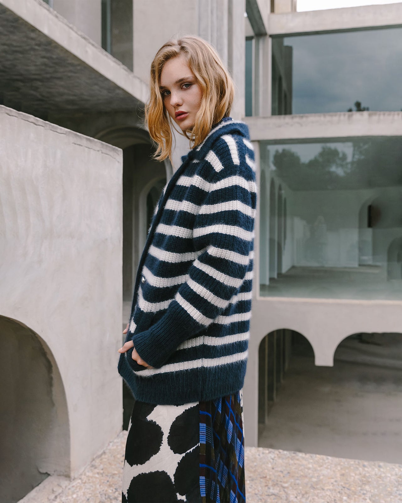 Denim Cardigan - White - Image 8
