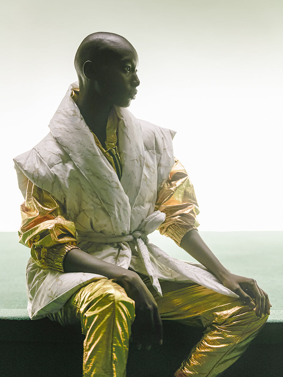 Doudoune sans manches imprimée, col châle, duvet chaud - Manteaux & vestes Mes Demoiselles