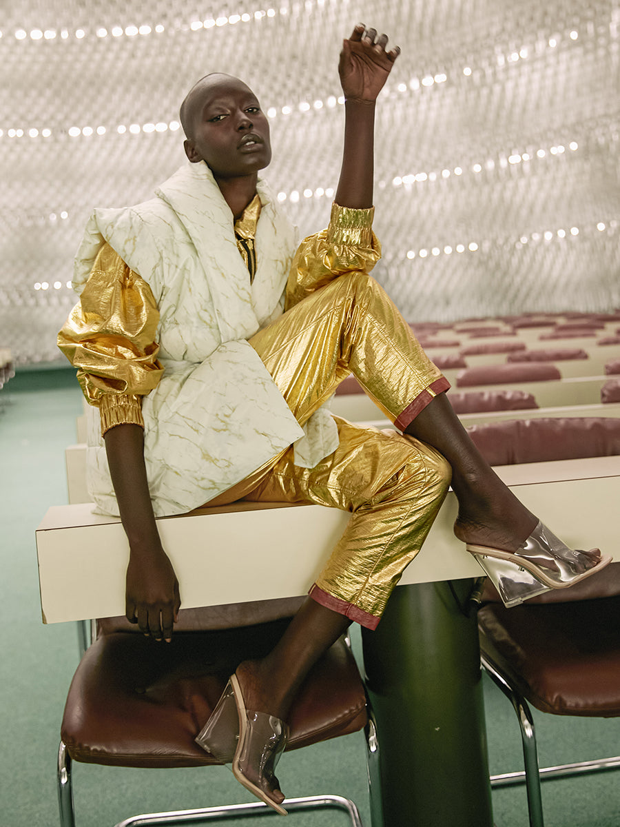 Doudoune sans manches imprimée, col châle, duvet chaud - Manteaux & vestes Mes Demoiselles - Image 1