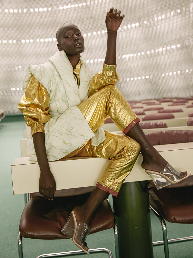 Doudoune sans manches imprimée, col châle, duvet chaud - Manteaux & vestes Mes Demoiselles - Image 1