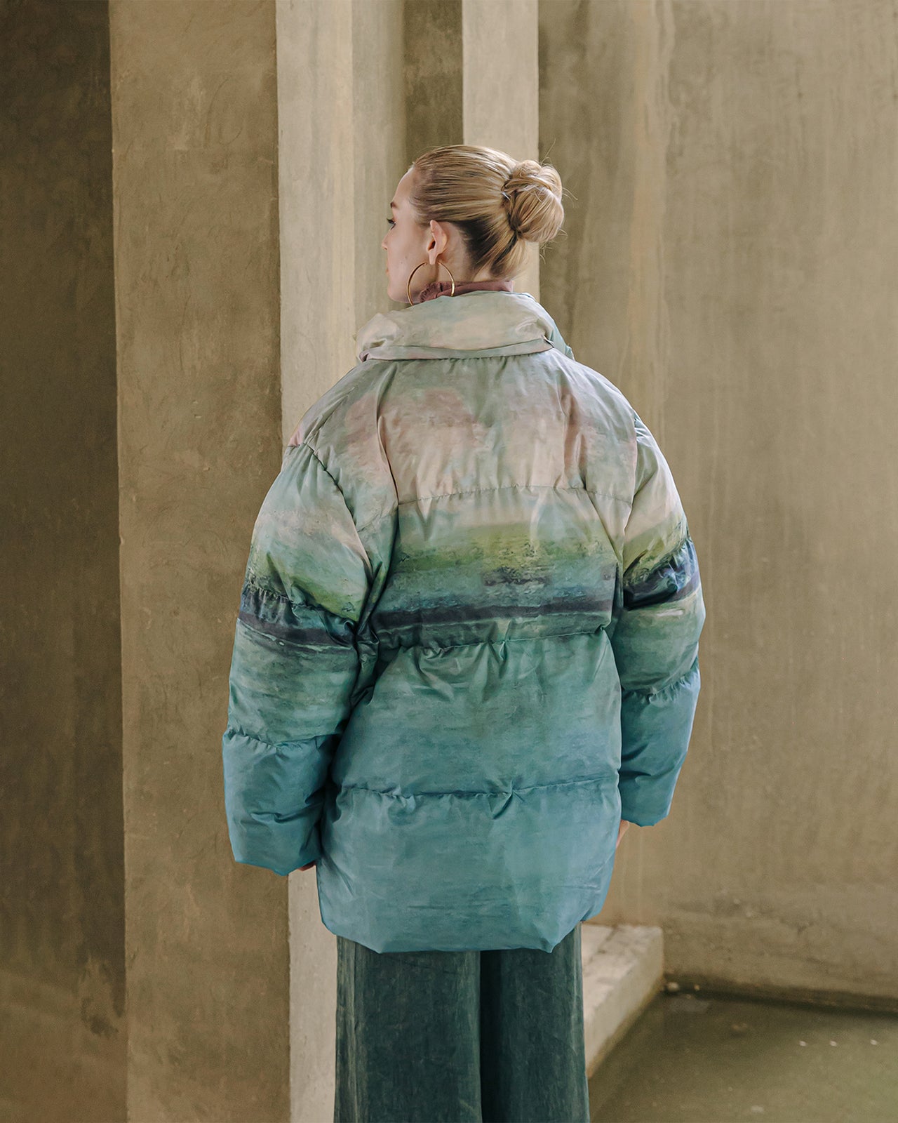 Doudoune "Mir" chaude, imprimé dégradé, coupe mi - longue - Manteaux & vestes Mes Demoiselles - Image 3