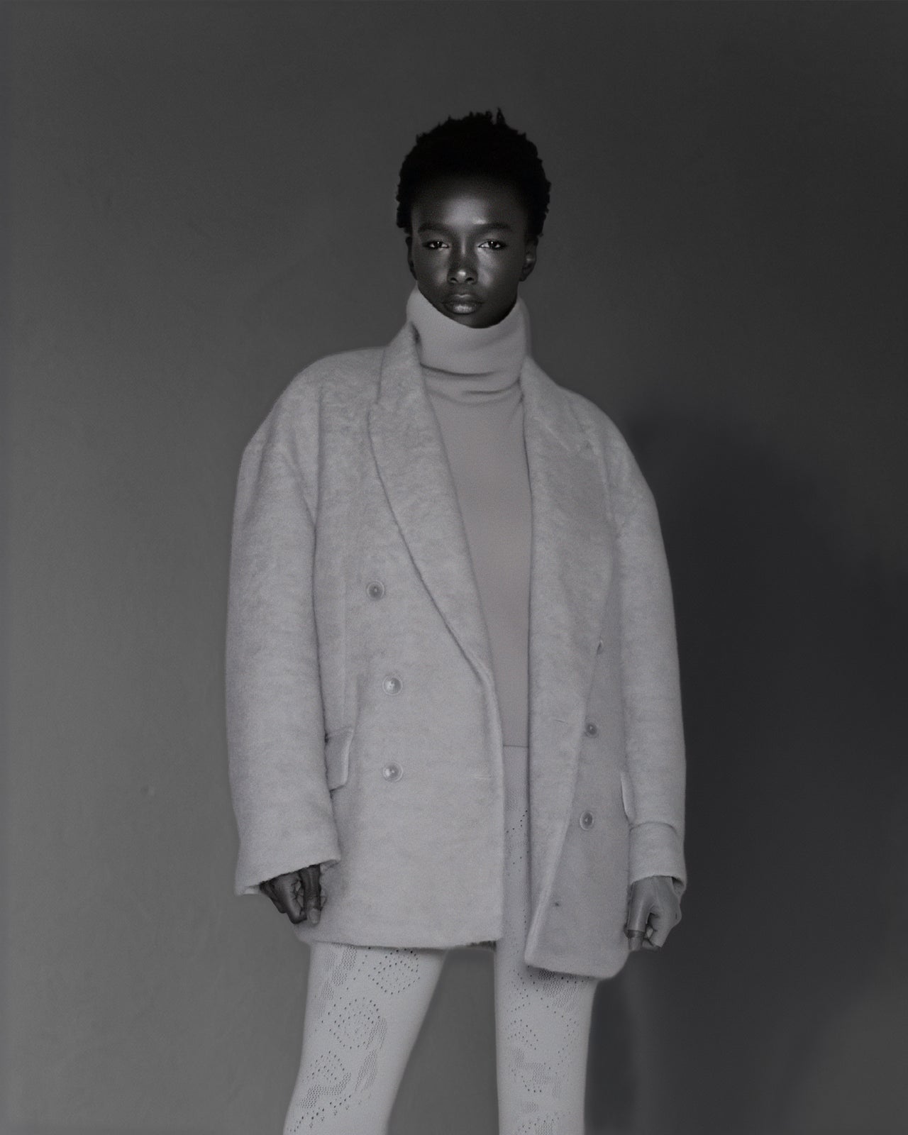 Veste écru, douce, épaisse, coupe large, double boutonnage - Manteaux & vestes Mes Demoiselles - Image 2