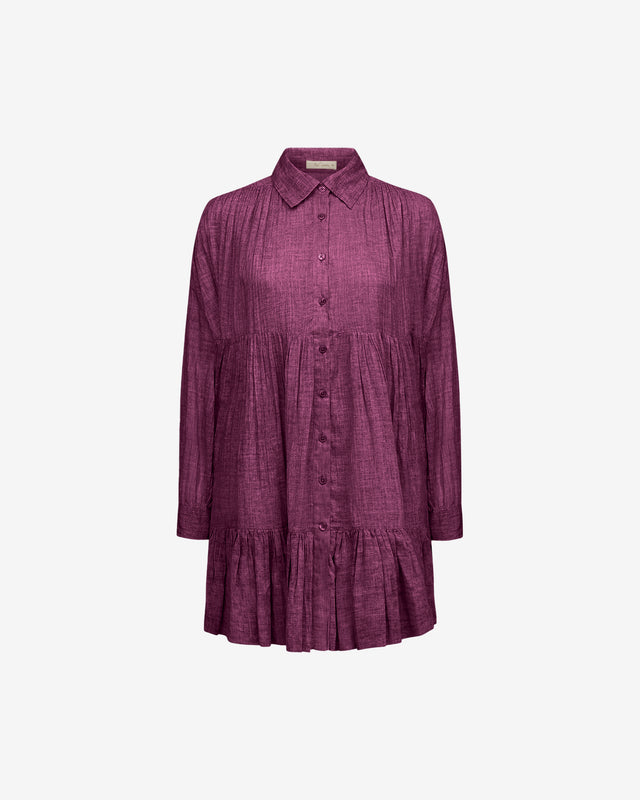 Robe Nirvana - Violet : Robe courte en coton baby doll, volants cascade, couleur violet Mes Demoiselles - Dernière image