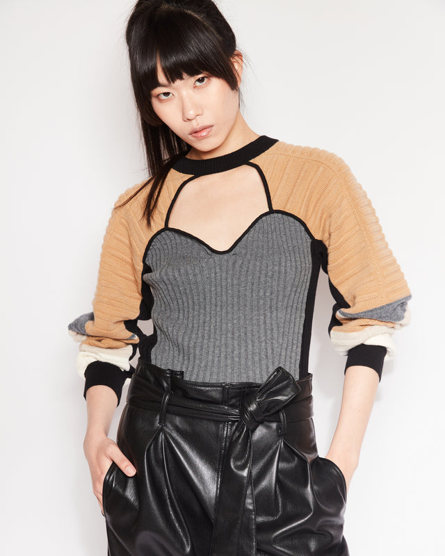 Pull motard multicolore à l'harmonie surprenante et raffinée - Pulls & gilets Mes Demoiselles - Image 1