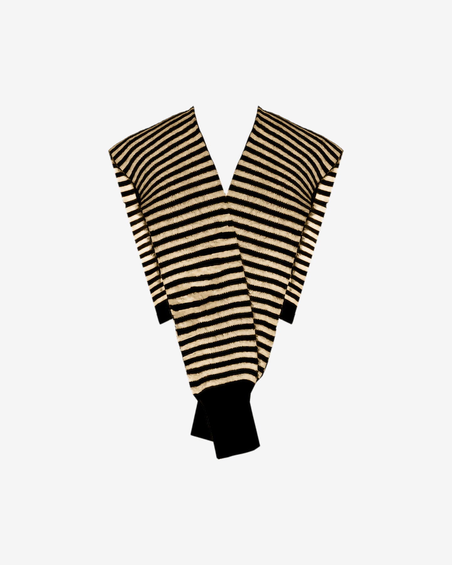 Écharpe marinière noire et camel, tricot doux et élégant - Accessoires Mes Demoiselles