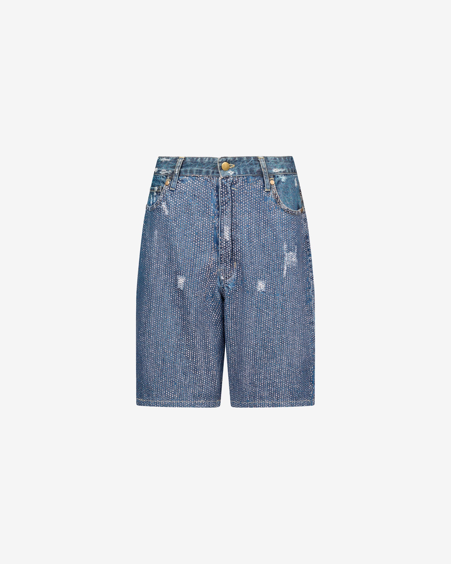 Bermuda Joplin - Bleu : Bermuda avec micro strass bronze Mes Demoiselles