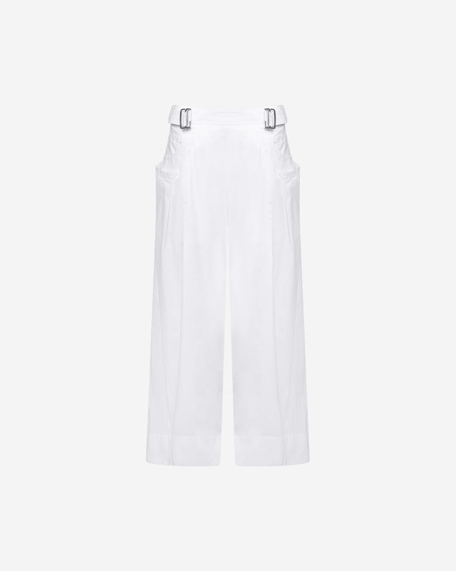 Pantalon Paline - Blanc : Pantalon large en popeline craquante blanche Mes Demoiselles - Dernière image