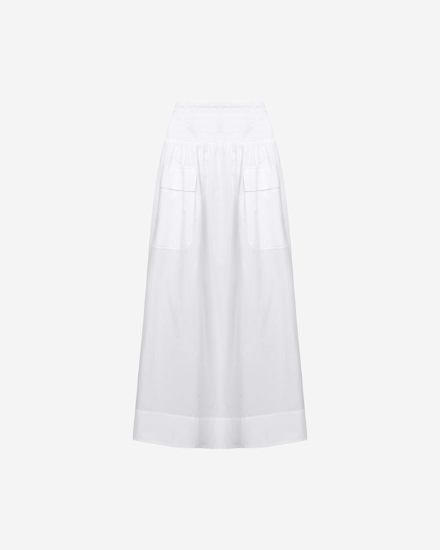 Jupe Pelambre - Blanc : Longue jupe blanche en popeline de coton craquante Mes Demoiselles - Dernière image