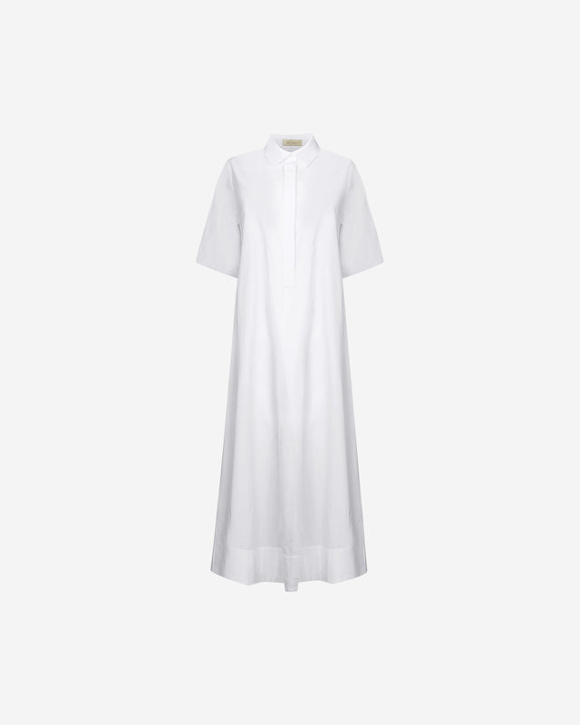 Robe Pierre De Soleil - Blanc : Longue robe en gabardine blanche de coton craquante Mes Demoiselles - Dernière image