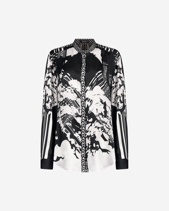 Chemise Wap - Noir : Chemise droite en viscose tramée Mes Demoiselles - Dernière image