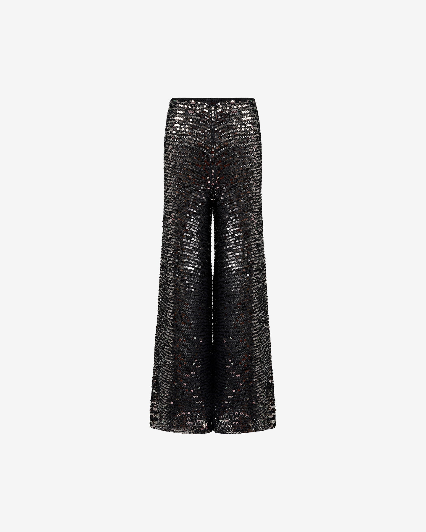 Pantalon Castelia - Noir : Pantalon long en filet de sequins noir Mes Demoiselles