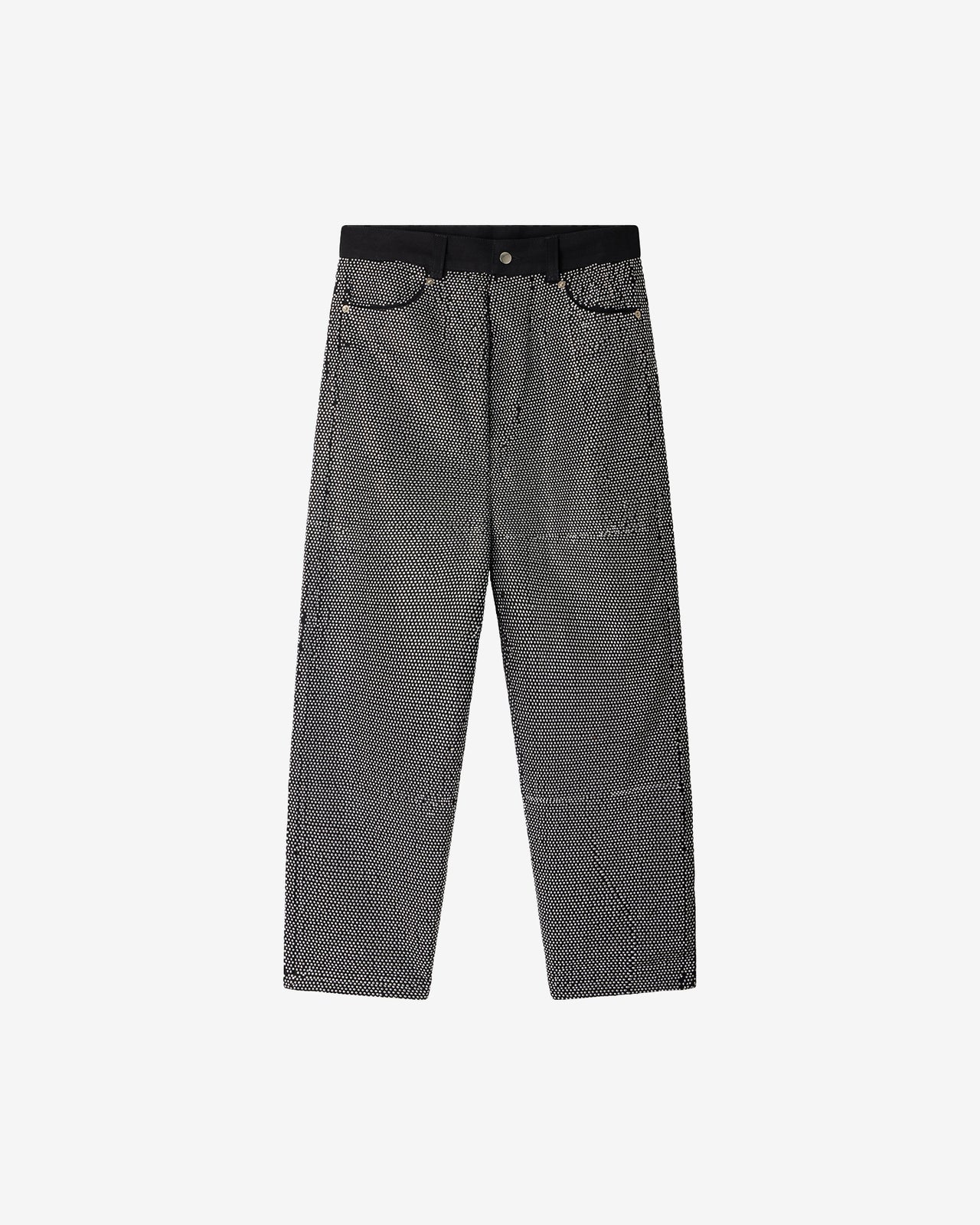 Pantalon Creme - Noir : Pantalon denim noir et clous strass argent Mes Demoiselles - Image 6