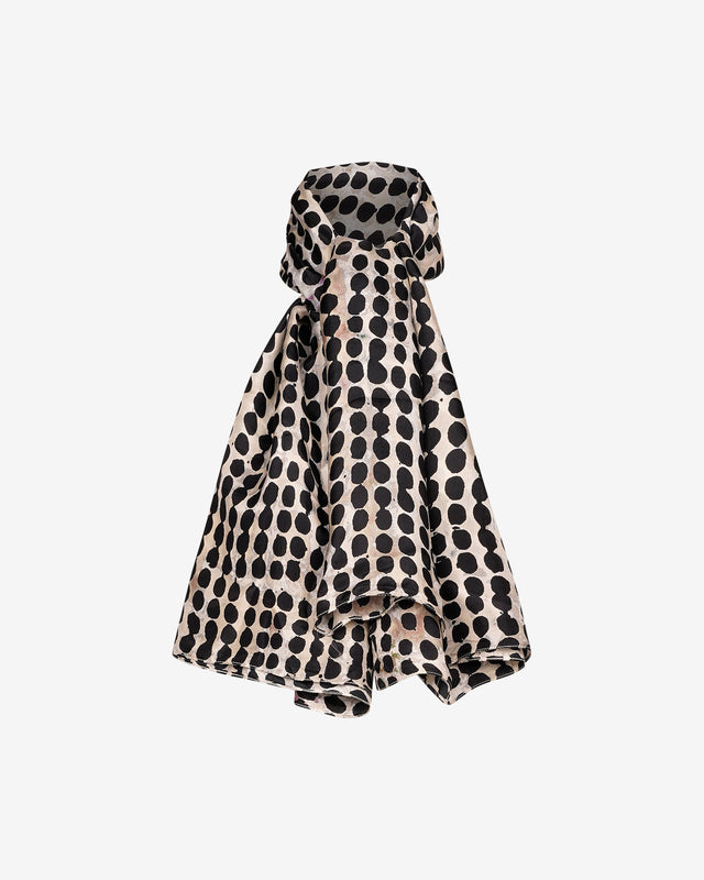 Foulard Didy - Noir : Foulard en soie imprimé gros pois noir Mes Demoiselles - Image 1