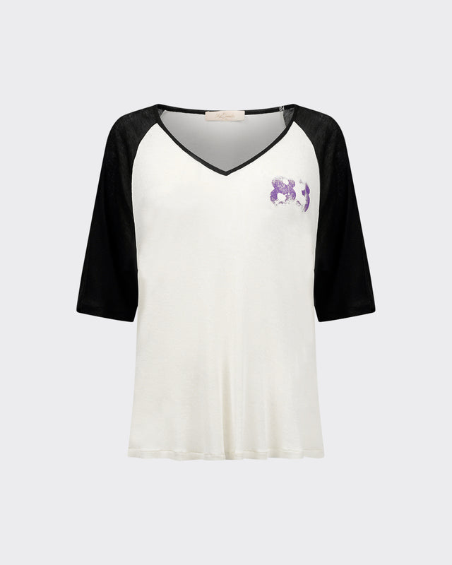 T - Shirt Jingle - Ecru : Tee - shirt manches raglans écru et noir Mes Demoiselles - Dernière image