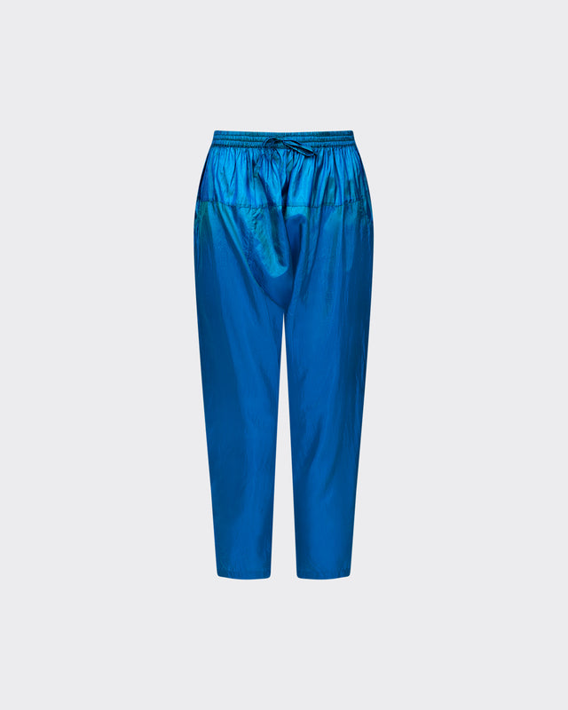 Pantalon Serena - Bleu : Pantalon en soie habotai façon saroual Mes Demoiselles - Dernière image