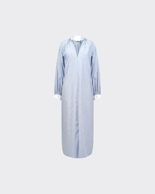 Robe Wiki - Gris : Robe rayé longue avec cravatte imprimé Mes Demoiselles - Dernière image