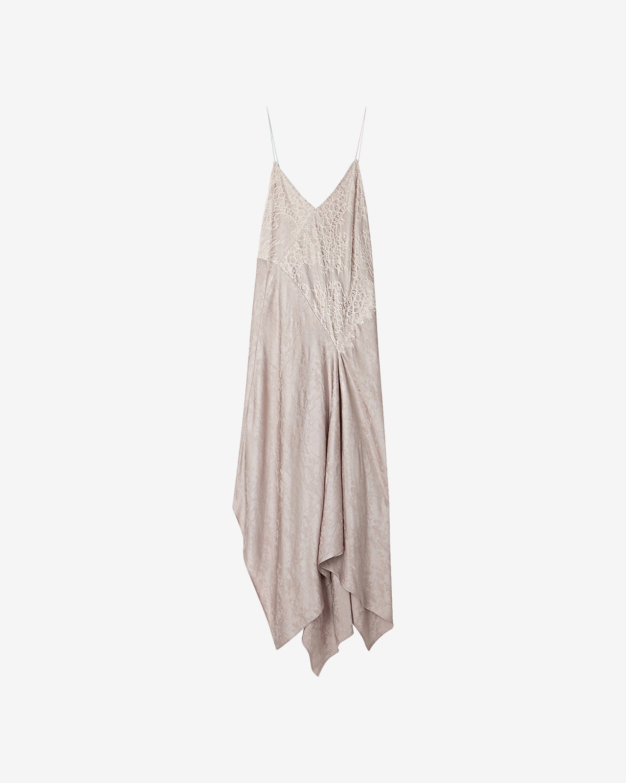 Robe Adona - Gris : Robe mi - longue en viscose jacquard et dentelle chantilly Mes Demoiselles - Image 7