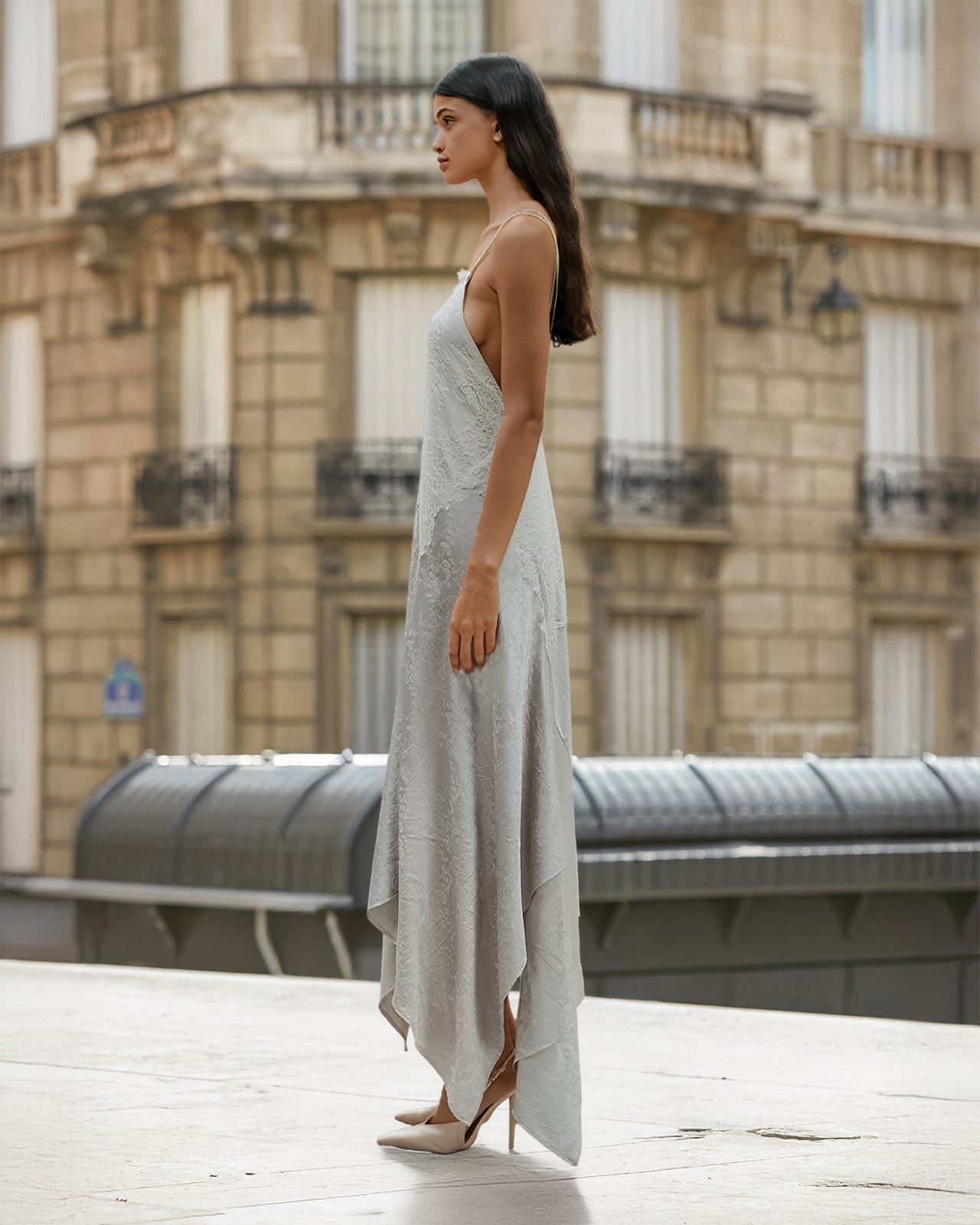 modern daos dress Dao Dai Wormsilk Ao Dai Set Jade Mint line skirt Side pockets Back zipper 100% Cotton Machine wash cold Sofie Dhoore Dao Trapeze Dress