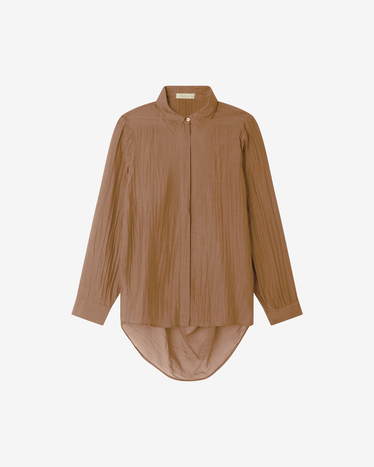 Chemise souple et longue en gaze de coton et soie kaki - Chemises & tops Mes Demoiselles
