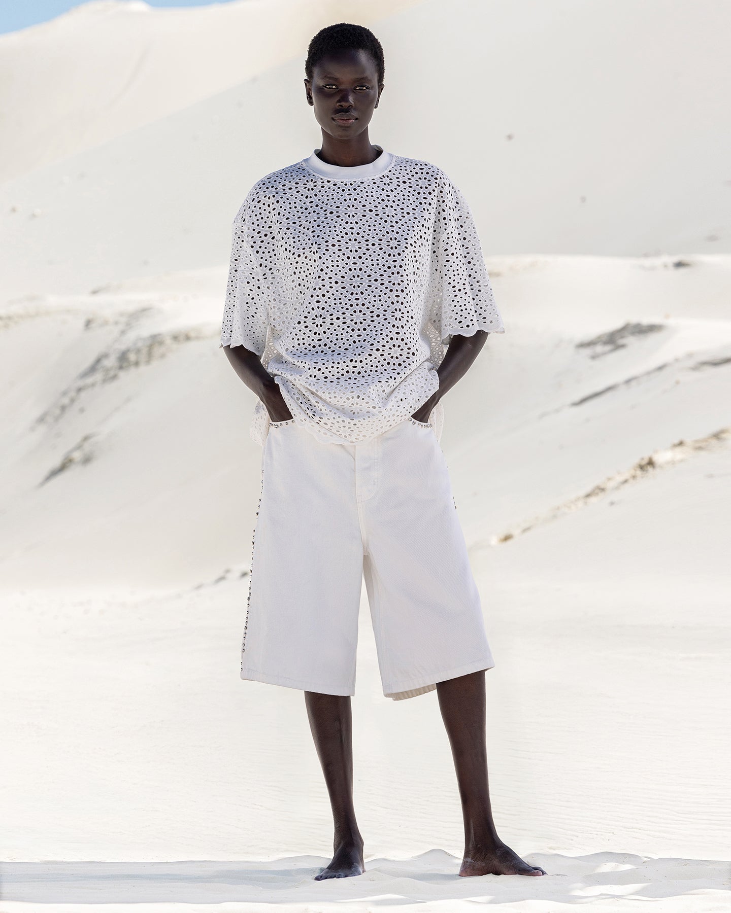 Muffin Bermuda Shorts - White