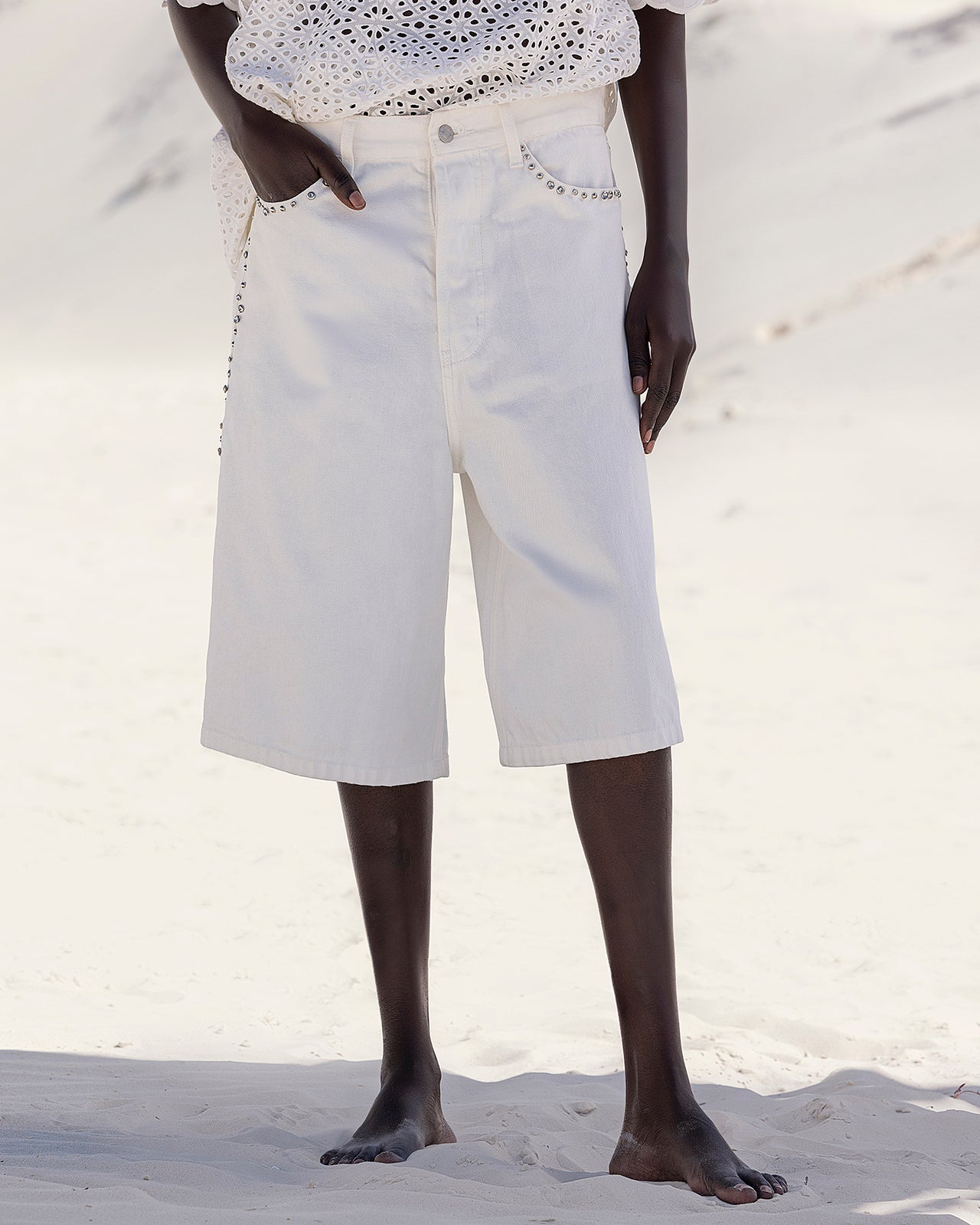 Muffin Bermuda Shorts - White - Image 1