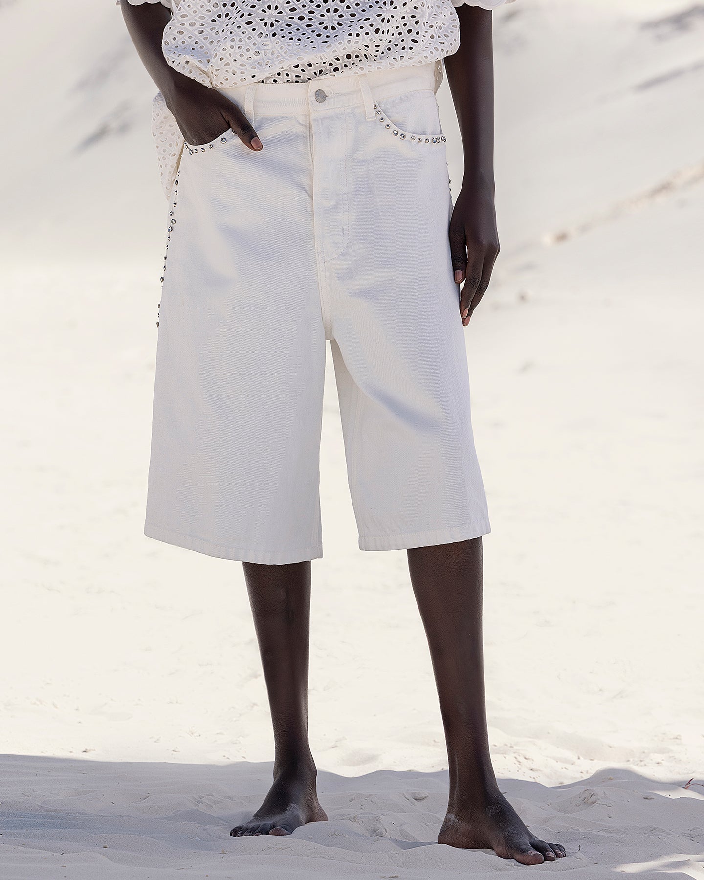 Muffin Bermuda Shorts - White