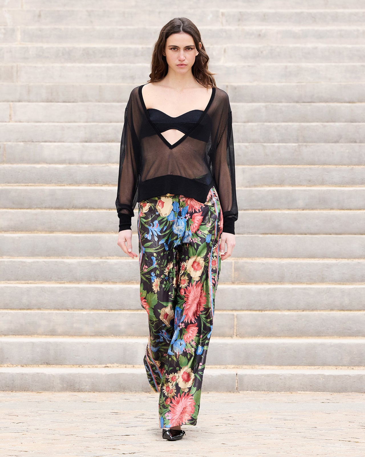 Pantalon large Rosa - Noir - Image 1