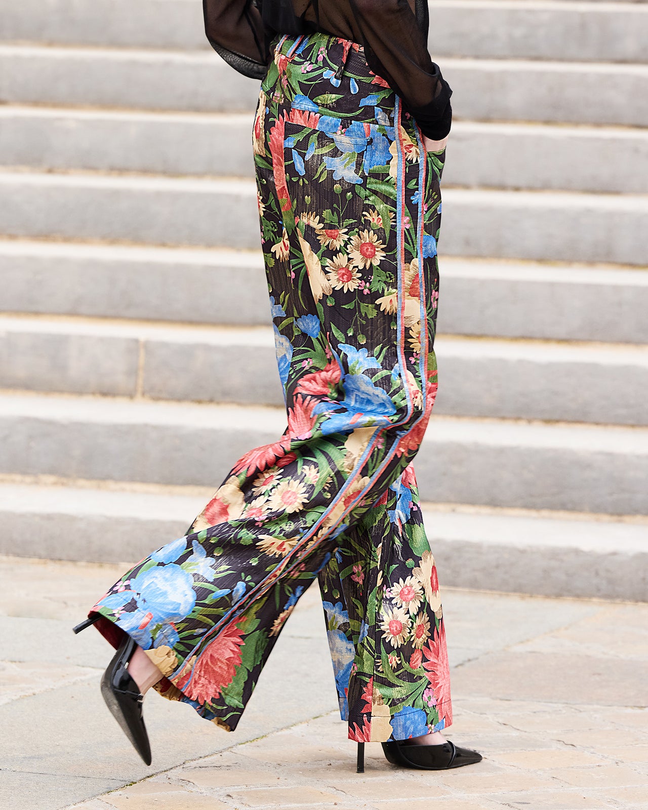 Pantalon large Rosa - Noir - Image 5