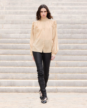Chemise douce beige en voile de coton - Chemises & tops Mes Demoiselles