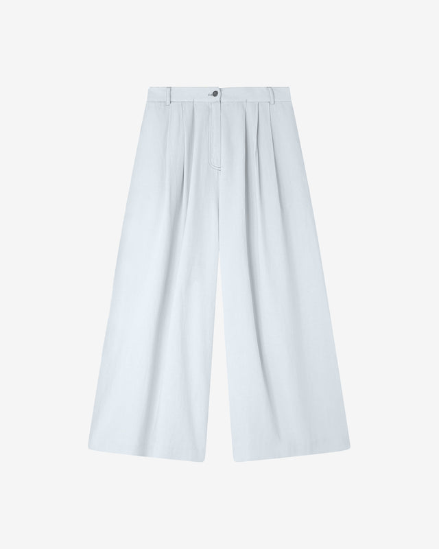 Pantalon Wallabi - Bleu Ciel : Pantalon souple en denim de lyocell bleu délavé Mes Demoiselles - Dernière image