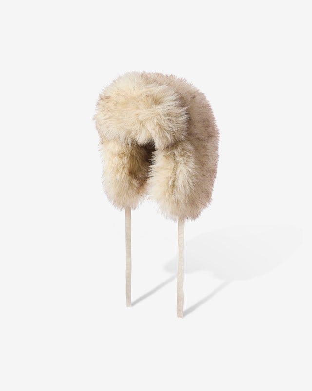 Chapka Arctic - Beige : Chapka en fausse fourrure écrue à reflets Mes Demoiselles - Dernière image