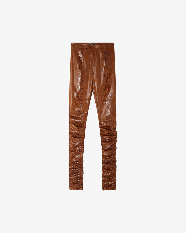 Legging Ego - Marron : Legging Extra Long en Suédine – Imprimé Serpent Brillant Mes Demoiselles - Dernière image