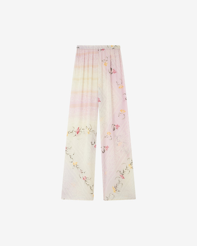 Pantalon Gigi - Rose : Pantalon fluide aux reflets artistiques Mes Demoiselles - Dernière image