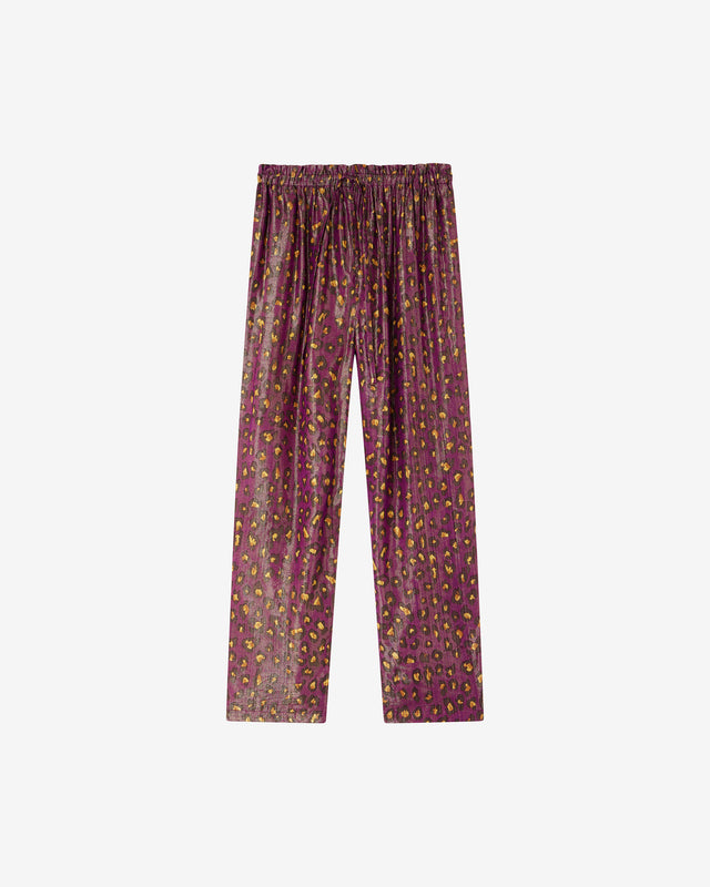 Pantalon Ilana - Violet : Pantalon en viscose et lurex imprimé Mes Demoiselles - Dernière image