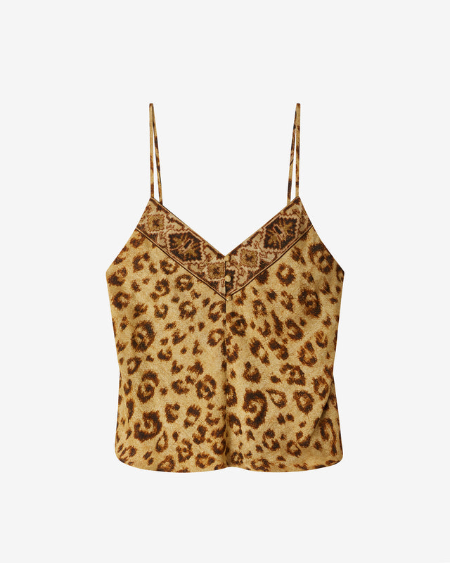 Top Lama - Beige : Top en Viscose Jacquard – Imprimé Panthère & Détail Délicat Mes Demoiselles - Dernière image