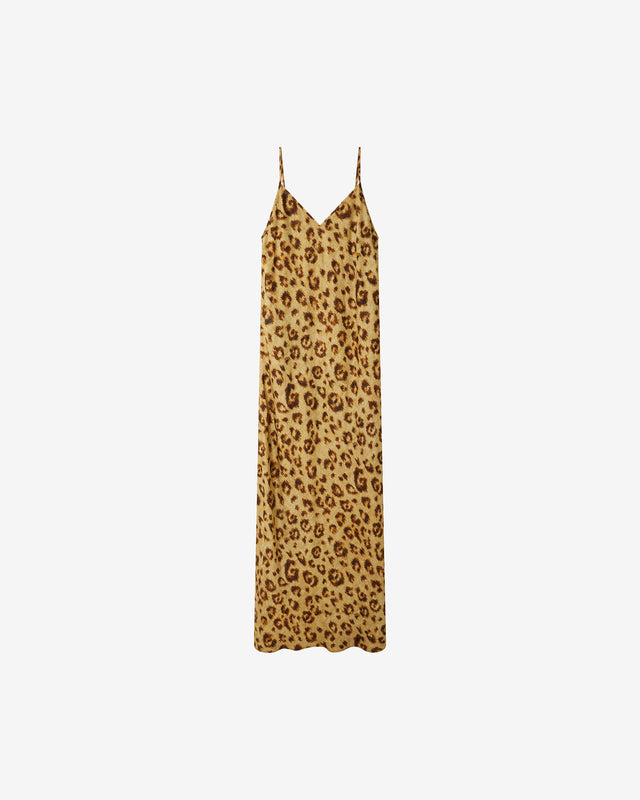 Robe Lynna - Beige : Robe Longue en Viscose Jacquard – Imprimé Léopard Mes Demoiselles - Dernière image