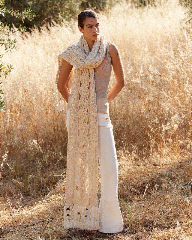Manan Scarf - Ivory - Image 1