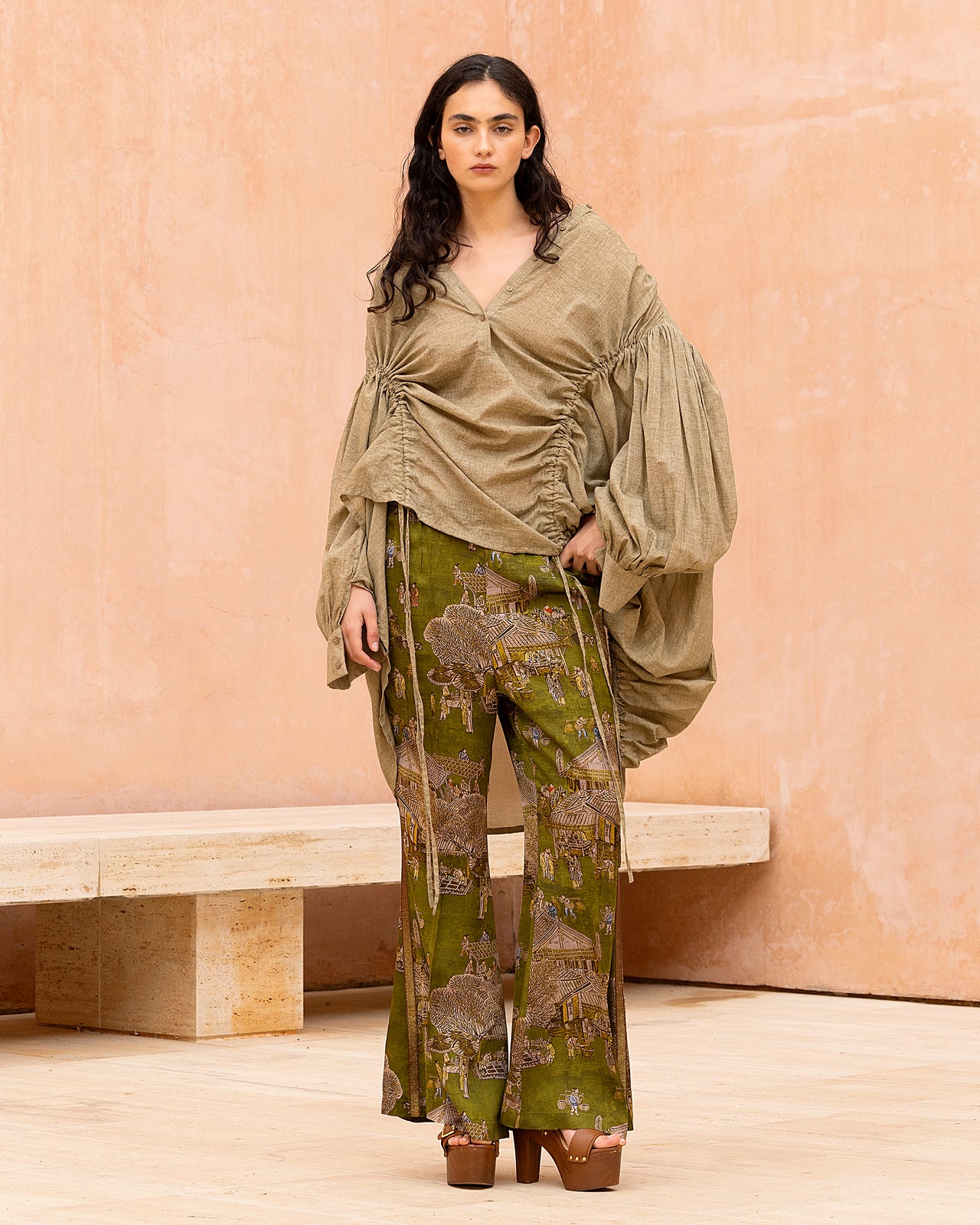 Chemise Ophelia - Beige : Blouse beige en voile de coton et détails subtils Mes Demoiselles - Image 6