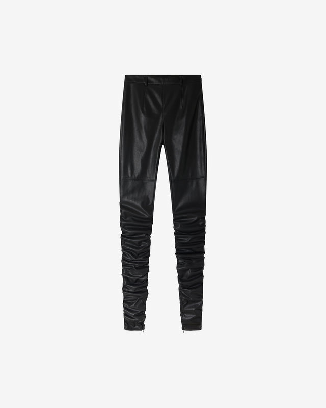 Pantalon Rama - Noir : Legging extra - long en simili cuir stretch – noir Mes Demoiselles - Dernière image