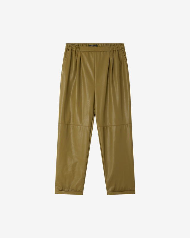 Pantalon Roxy - Kaki : Pantalon droit en simili cuir – kaki Mes Demoiselles - Dernière image