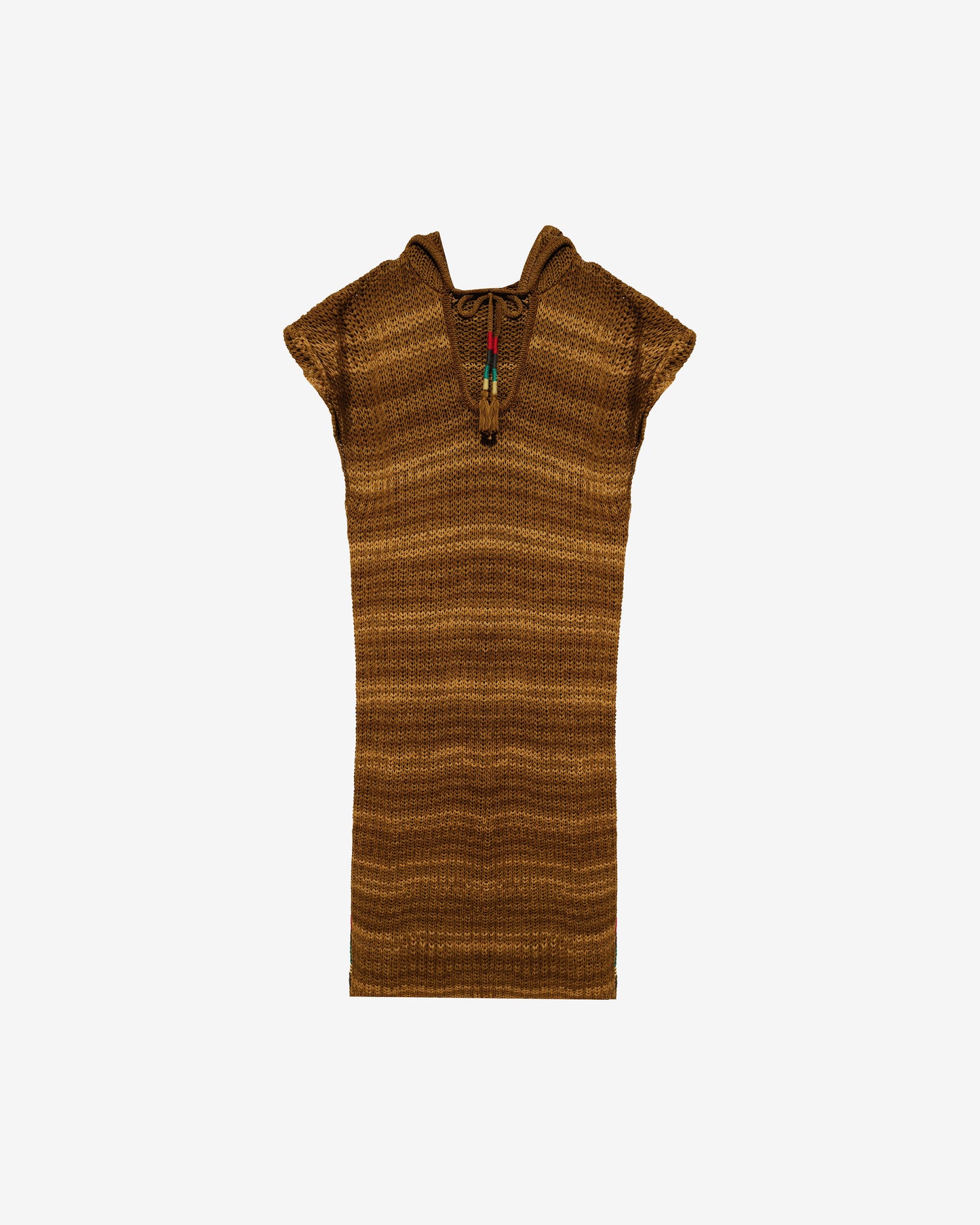 Robe longue en coton tricoté tons ocres : Robes Mes Demoiselles