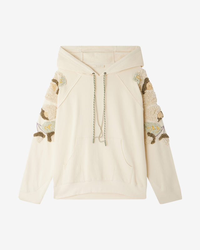 Hoodie Snapdragon - Ivoire : Maxi sweatshirt brodé façon tapisserie Mes Demoiselles - Dernière image