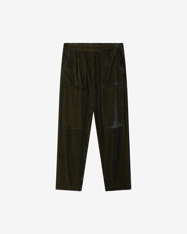 Pantalon Valou - Vert : Pantalon en velours de soie dévoré - Vert Mes Demoiselles - Dernière image