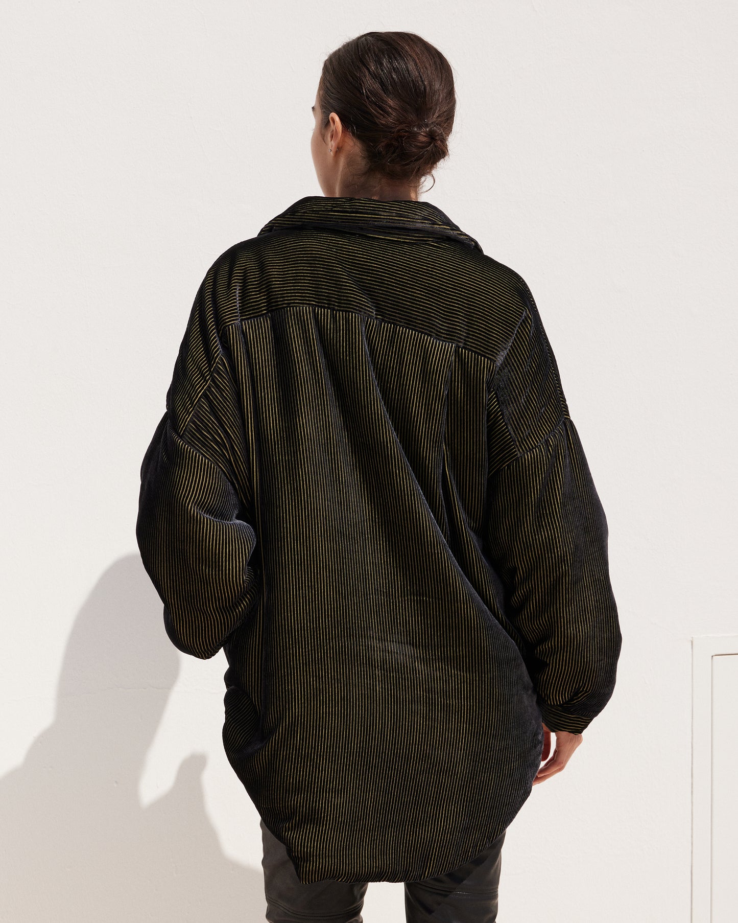 Veste Verha - Vert : Veste-chemise en velours de soie dévoré - Vert Mes Demoiselles