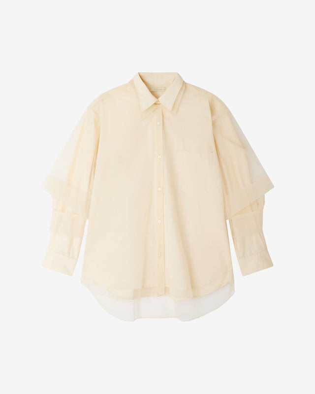Chemise Vespera - Beige : Double chemise superposée coton & tulle – tons écru & beige Mes Demoiselles - Dernière image