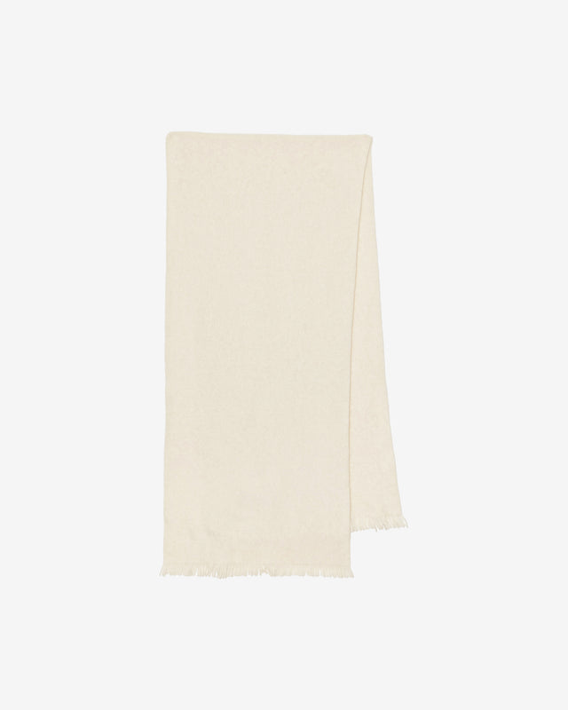 Foulard Wolcott - Ivoire : Écharpe tissée en laine & raccoon – écrue Mes Demoiselles - Dernière image