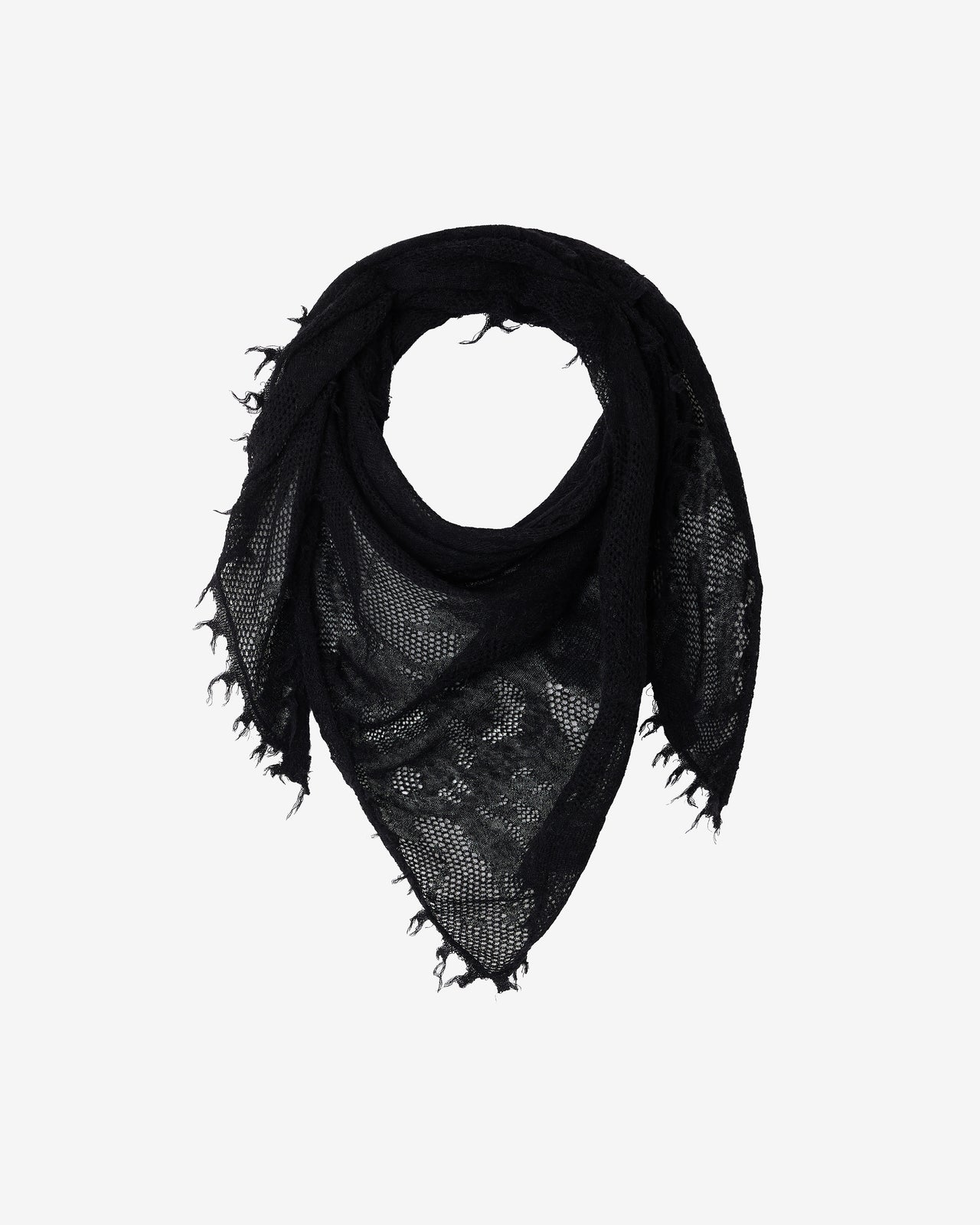 Foulard triangulaire en alpaca pointelle – Noir - Accessoires Mes Demoiselles - Image 4