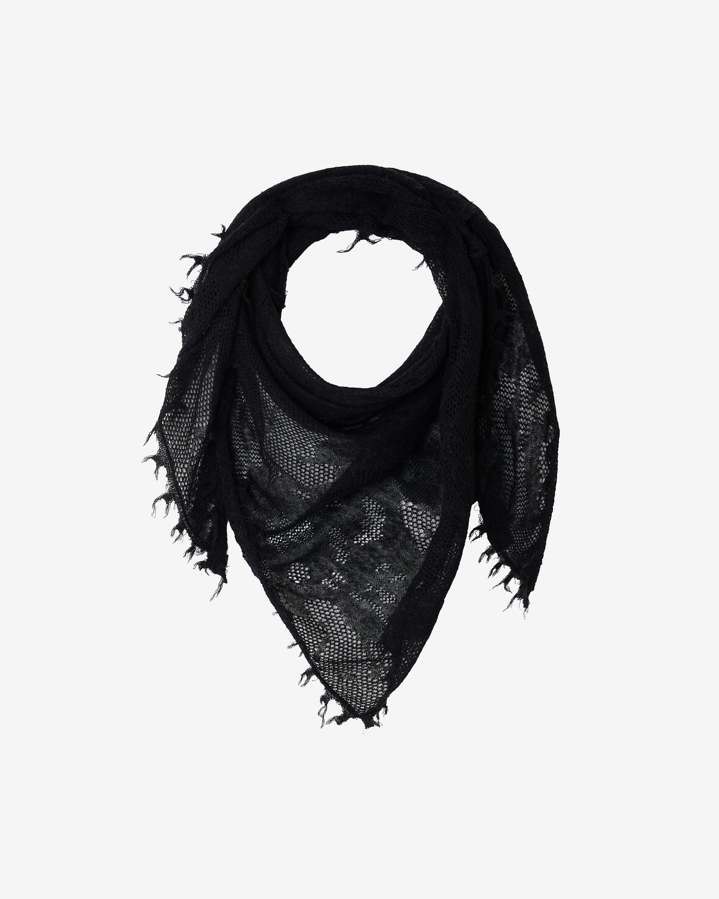 Foulard triangulaire en alpaca pointelle – Noir - Accessoires Mes Demoiselles